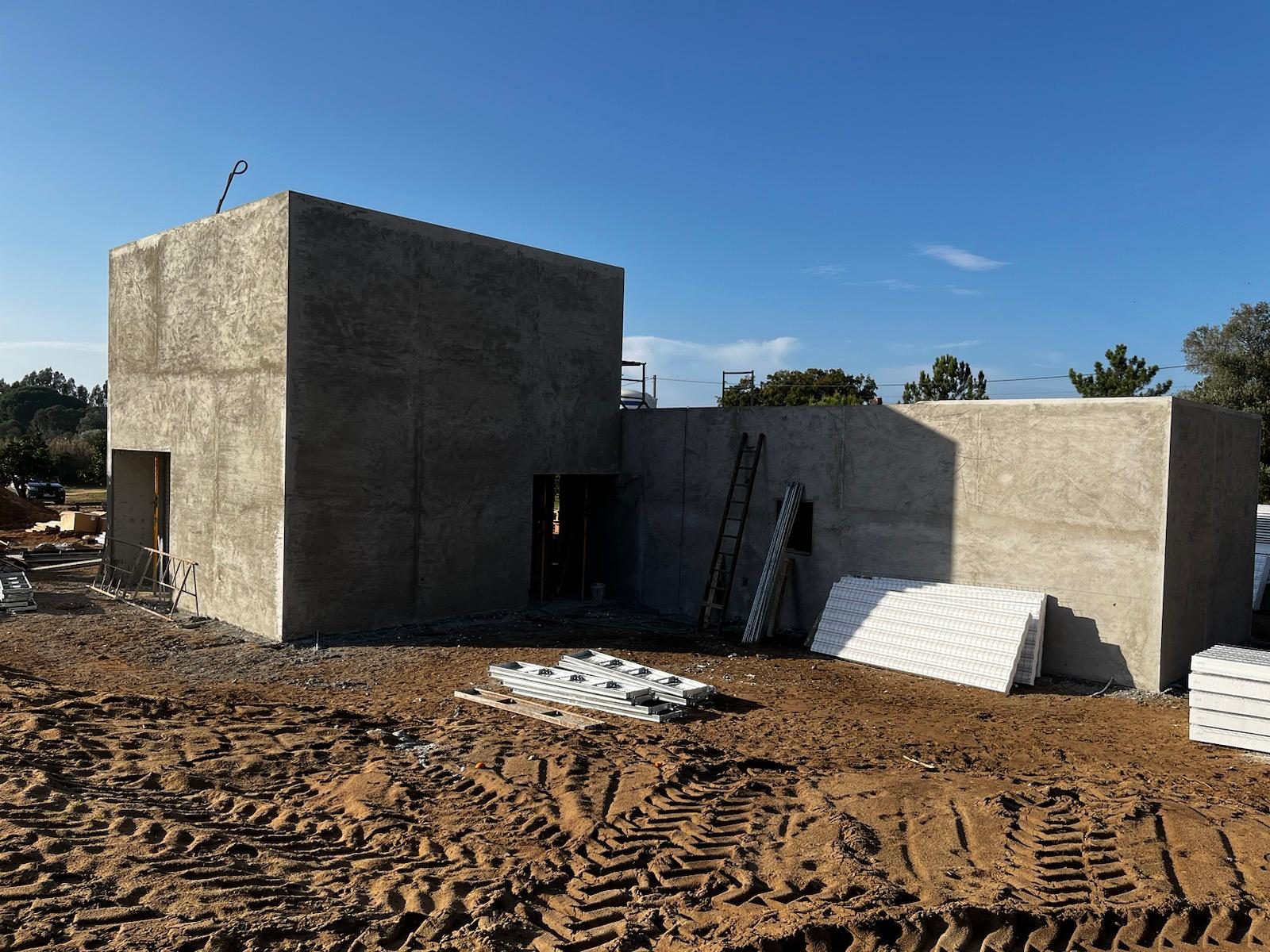Projeção de betão · estrutura concluída