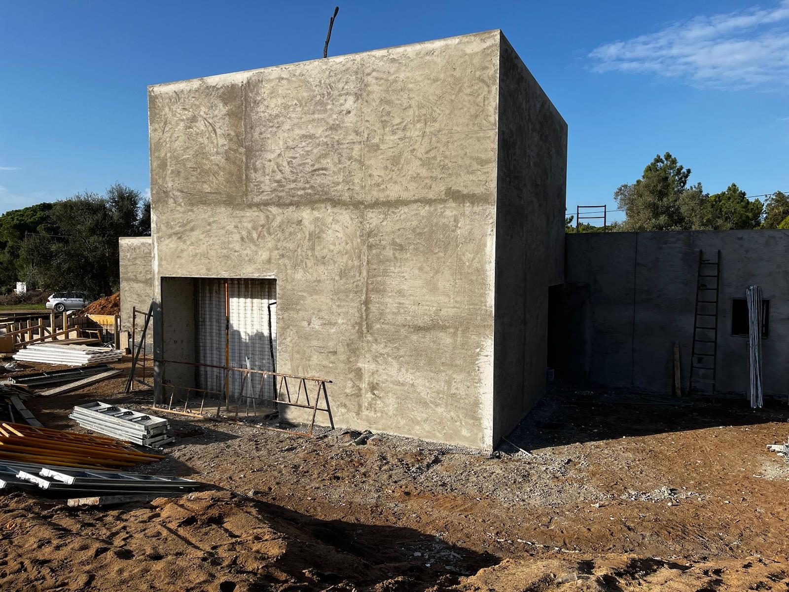 Projeção de betão · estrutura concluída